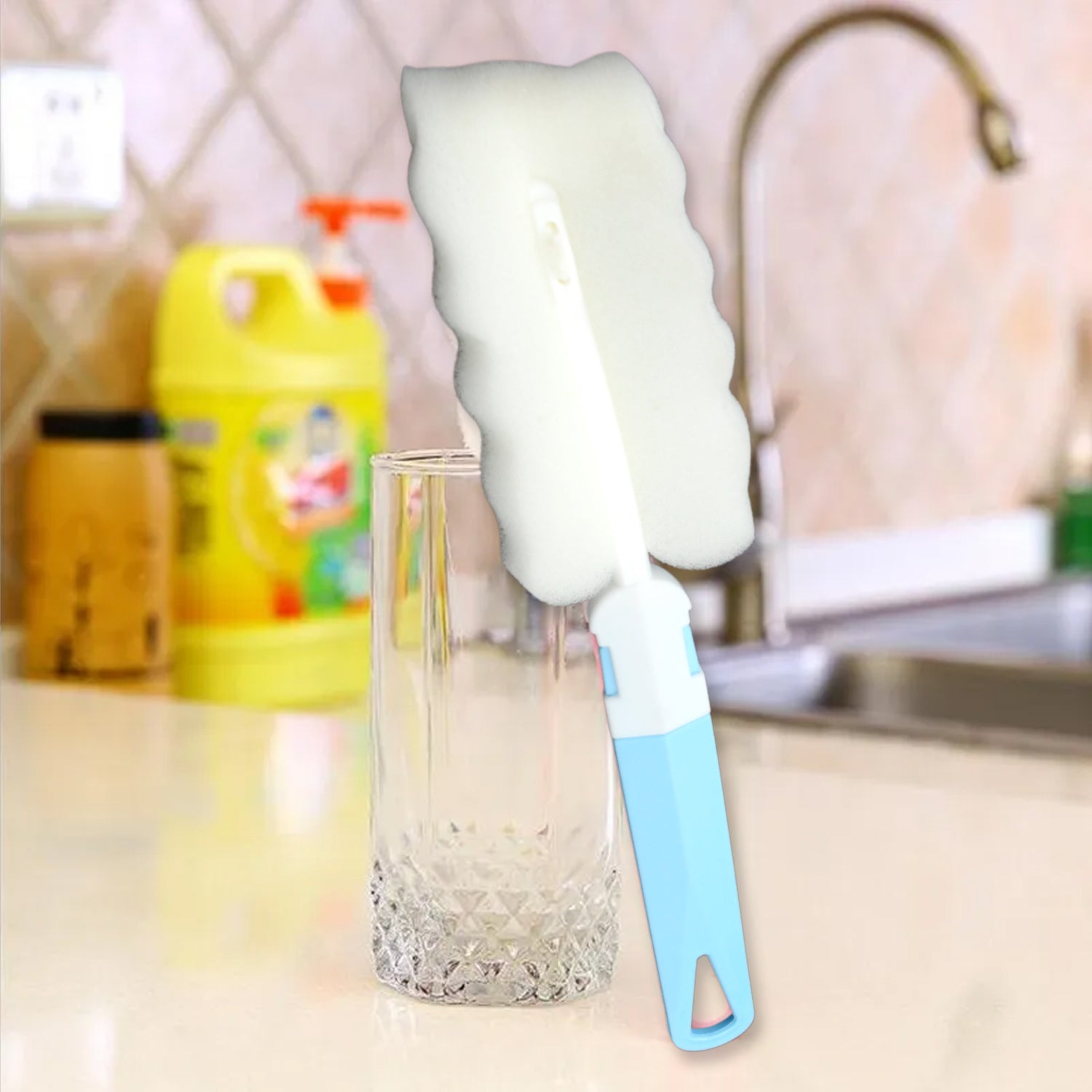 8857 Sponge Cleaning Brush Kitchen Tool Bottle Soft Brush for Dishes| Cleaning Brush Cleaner with Plastic Long Handle, Soft Dish Washing Foam Cleaning Brushes For Cups Mugs Kettles Wine Glasses and Baby Bottles (1 Pc) 8857 Sponge Cleaning Brush Kitchen Tool Bottle Soft Brush for Dishes| Cleaning Brush Cleaner with Plastic Long Handle, Soft Dish Washing Foam Cleaning Brushes For Cups Mugs Kettles Wine Glasses and Baby Bottles (1 Pc)